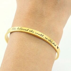 Like New! One of A Kind Gold “She Believer She Could, So She Did” Bracelet